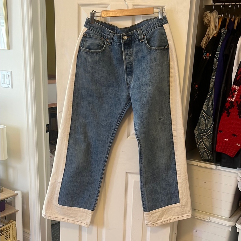 B Sides Vintage Reworked Slouch Jean in Indigo and Natural